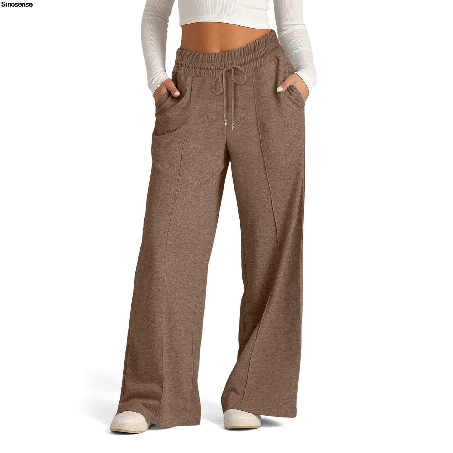 Womens Wide Leg Sweatpants High Waist Baggy Flared Drawstring Athletic Joggers Casual Daily Wear Loose Sporty Wear.  S-2X