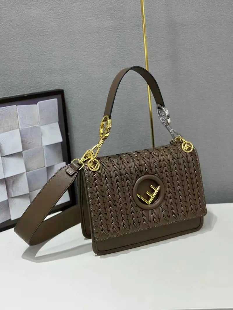 New Hollow Carved Square Bag Luxury Design Clam shell Metal Real Leather Material.