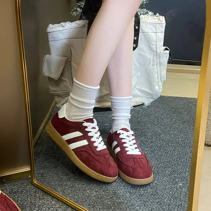 Women Sneakers Fashion Colours Lace-up Vulcanized Shoe Spring Autumn Outdoor Footwear.