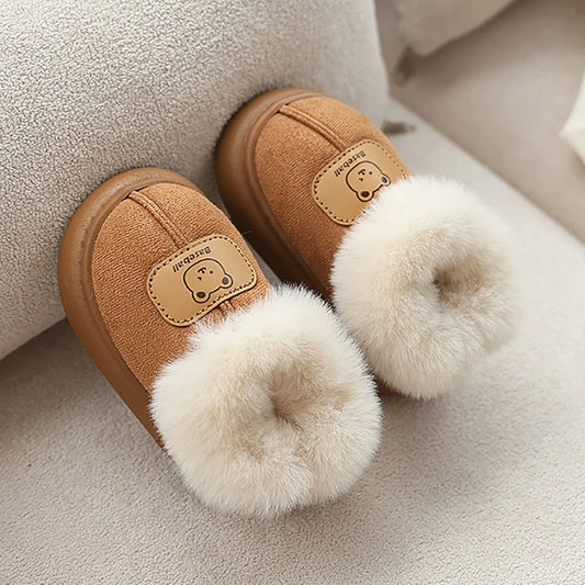 Kids Winter Snow Boots - Warm Plush Lined Slip-On Boots for Boys & Girls