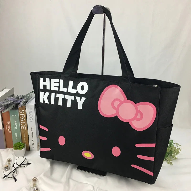 Kawaii Hello Kitty Sanrio Canvas Bag Cute Anime Large Capacity Shopping/Travel Bag