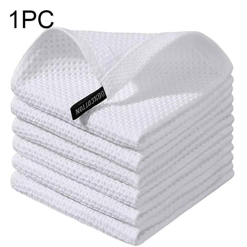 Cotton Rag Honeycomb Grid Dishcloth Towel Soft Absorbent Breathable Quick-drying Dish Cloth Hand Towels For Kitchen Cleaning