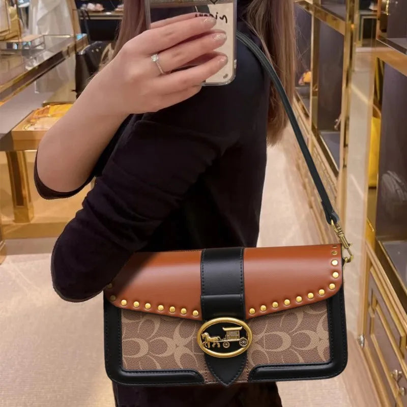 New Retro Hand Bag High End Luxury Contrast Colour Fashion