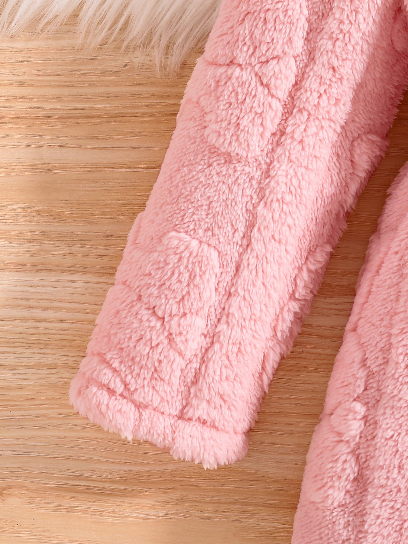 Girls spring and autumn children's fashion home casual warm pink velvet hooded coat 4-8Y1