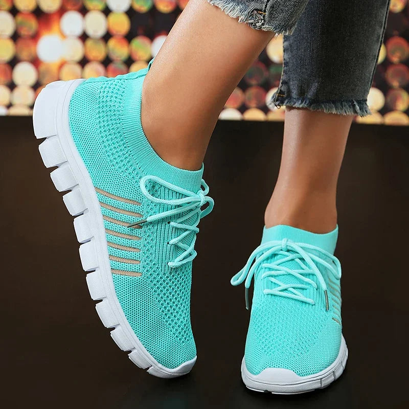 Lightweight Breathable Comfortable Running Shoes for Women Non Slip Soft Sole Slip on Casual Sneaker