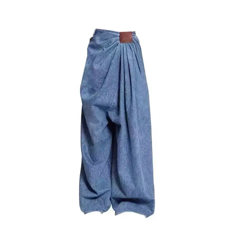 High waist wide leg jeans women's 2025 new summer fashion loose and thin high waist drape straight floor pants