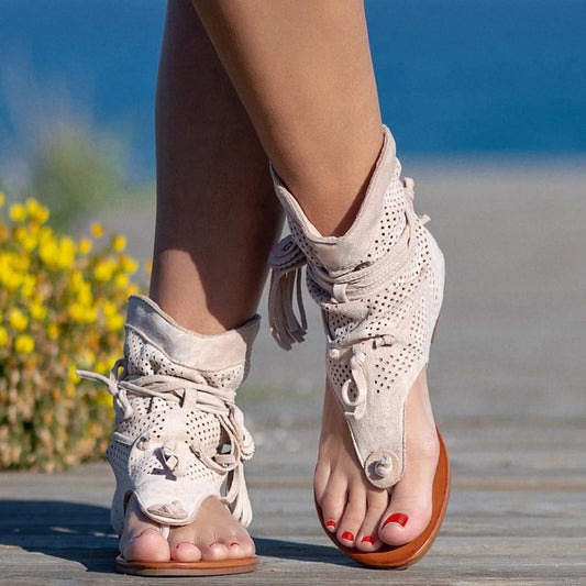 Women's Bohemian Tassel Roman Gladiator Sandals.