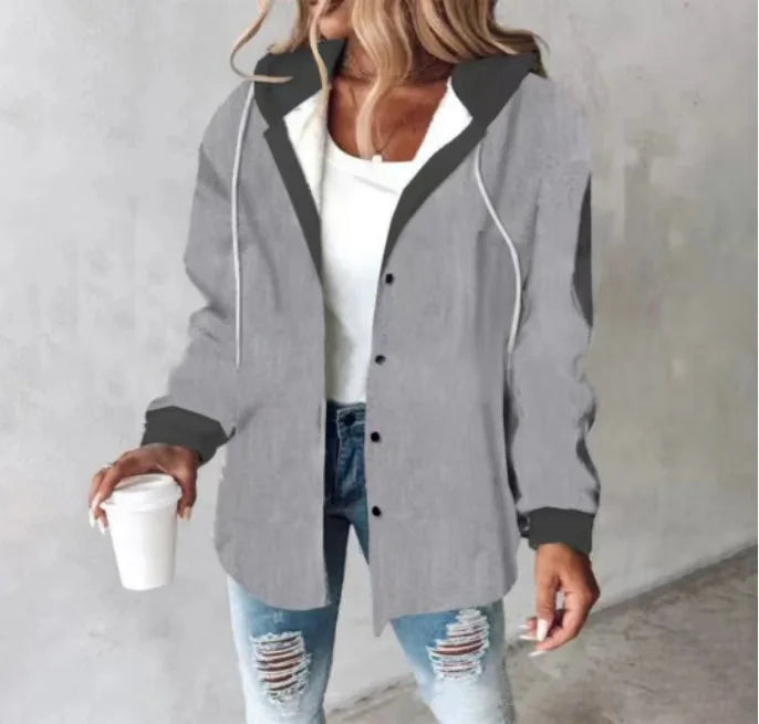 Women's Plaid Style Women's Jacket Hooded Plaid Casual Loose light Jacket.  S-3x