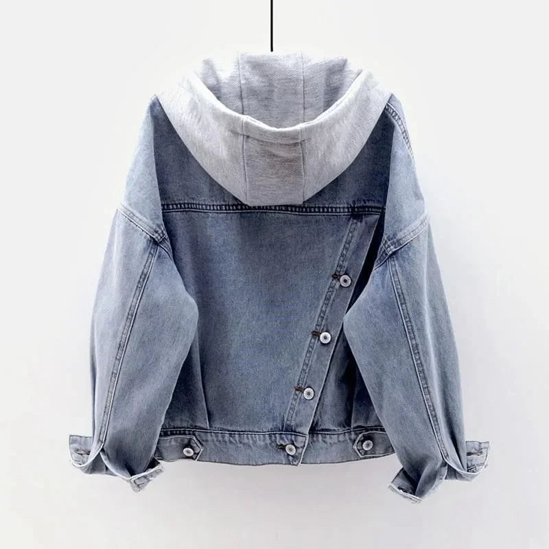 Fashion Denim Coat Women 2025 Autumn New Zipper Thick Jacket.  S-5x