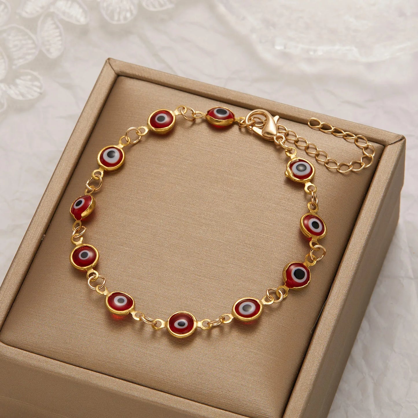 Lucky Turkey Evil Eye Bracelet For Women Adjustable Metal Chain Bangles Good Luck Wealth Jewelry