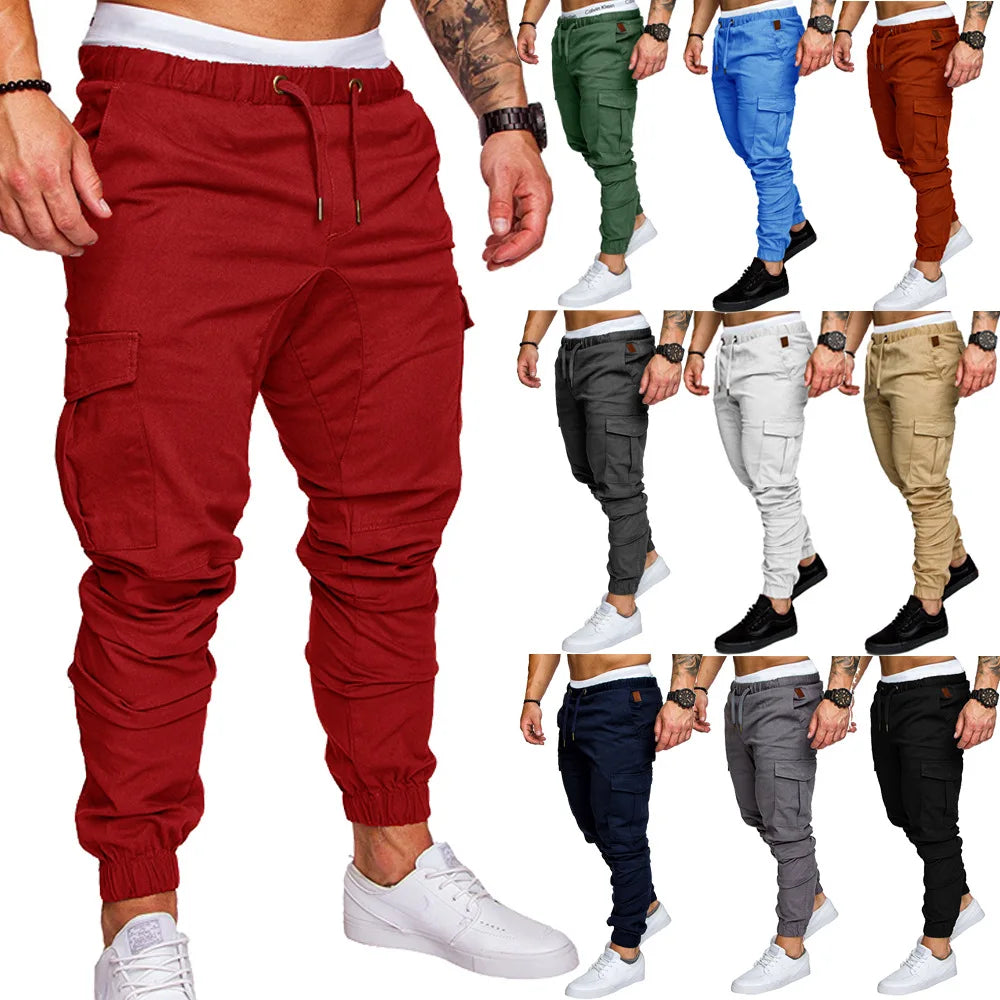 New Men's Woven Quick Dry Fabric Casual Pants Street-wear Multi-pocket Casual Pants.  S-5X