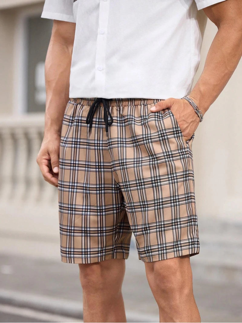 Men's Trendy Short Sleeve Shorts Set Printed Pattern Short Sleeve Lapel Shirt and Shorts Men's Two Piece .  S-5X