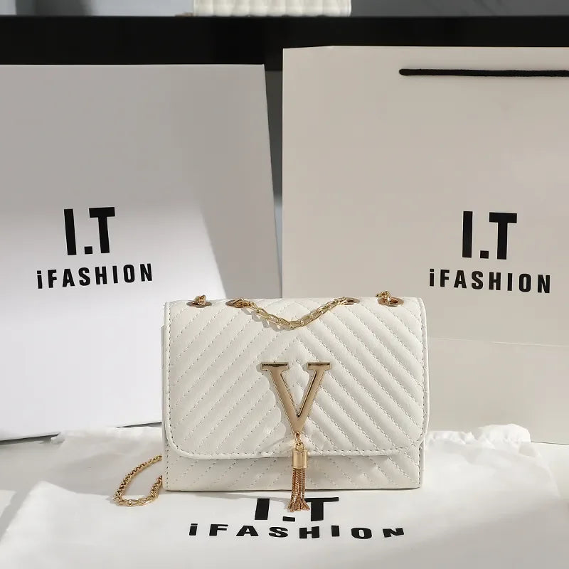Thread Luxury Handbag Shoulder Bags Brand Sequined Tassel Clutch Small Bag and Purse /Cross-body Bag