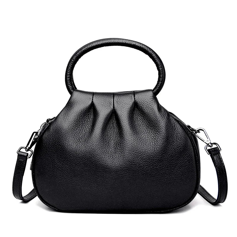 Designer Genuine Leather Handbag Women Fashion Shoulder Messenger Luxury Soft Cowhide Tote