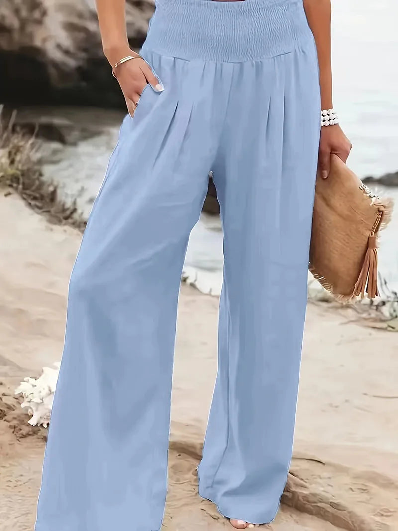 Women's Casual Pants, Casual Style, Comfortable Mid Waist Long Pants.  S-2X