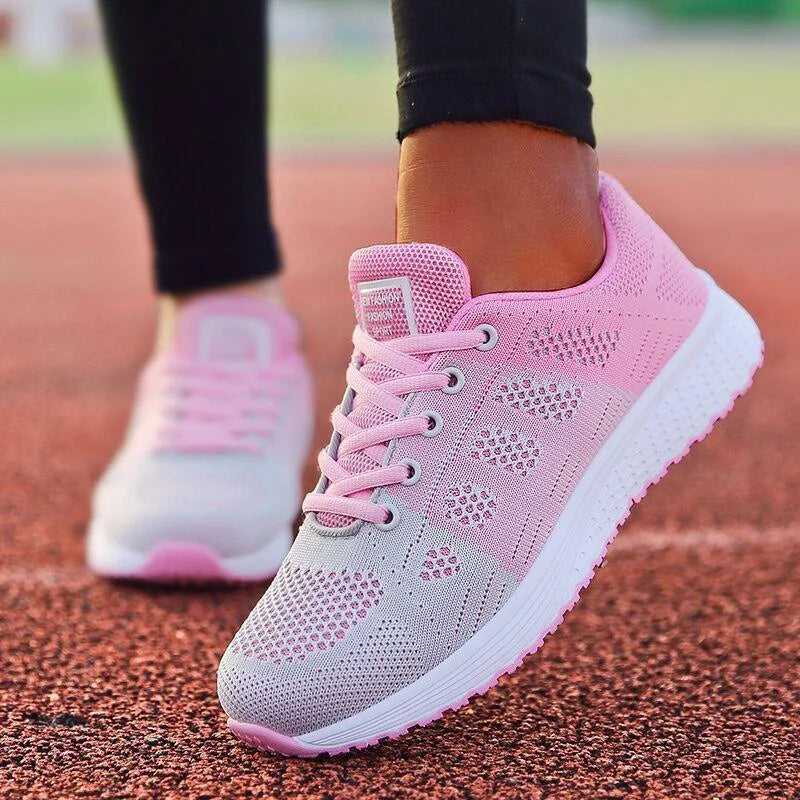 Women's Sneakers 2025 New Fashion Comfortable Breathable Trainers Casual Lace Up Sneakers