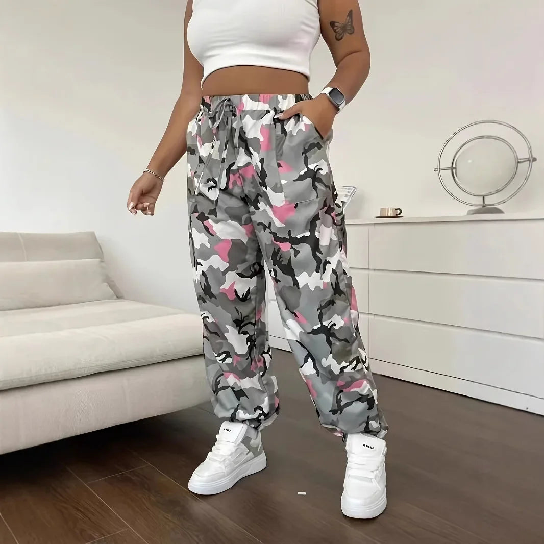 Plus Size Fashionable Camouflage Printed Loose Casual Trendy Style.  L-5X