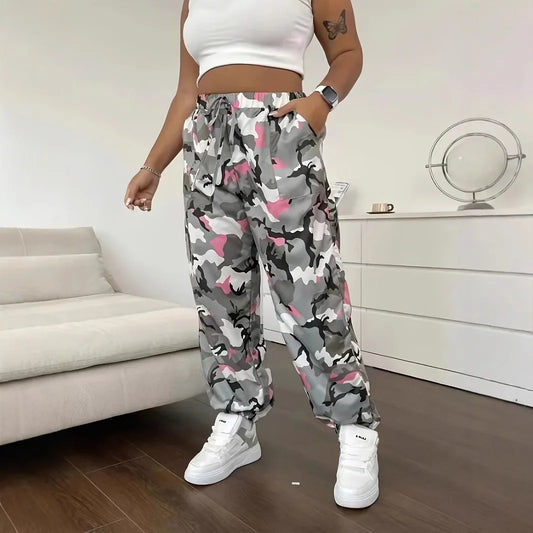 Plus Size Fashionable Camouflage Printed Loose Casual Trendy Style.  L-5X