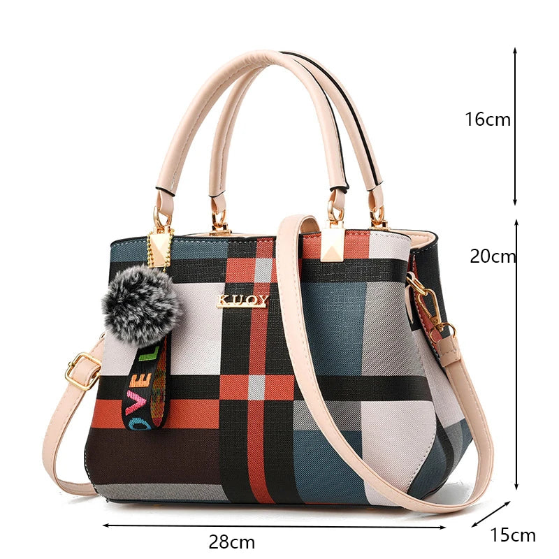 PU Leather Casual Cross-body Bag for Women Luxury Designer Tote Handbag Large Capacity Shoulder Bag