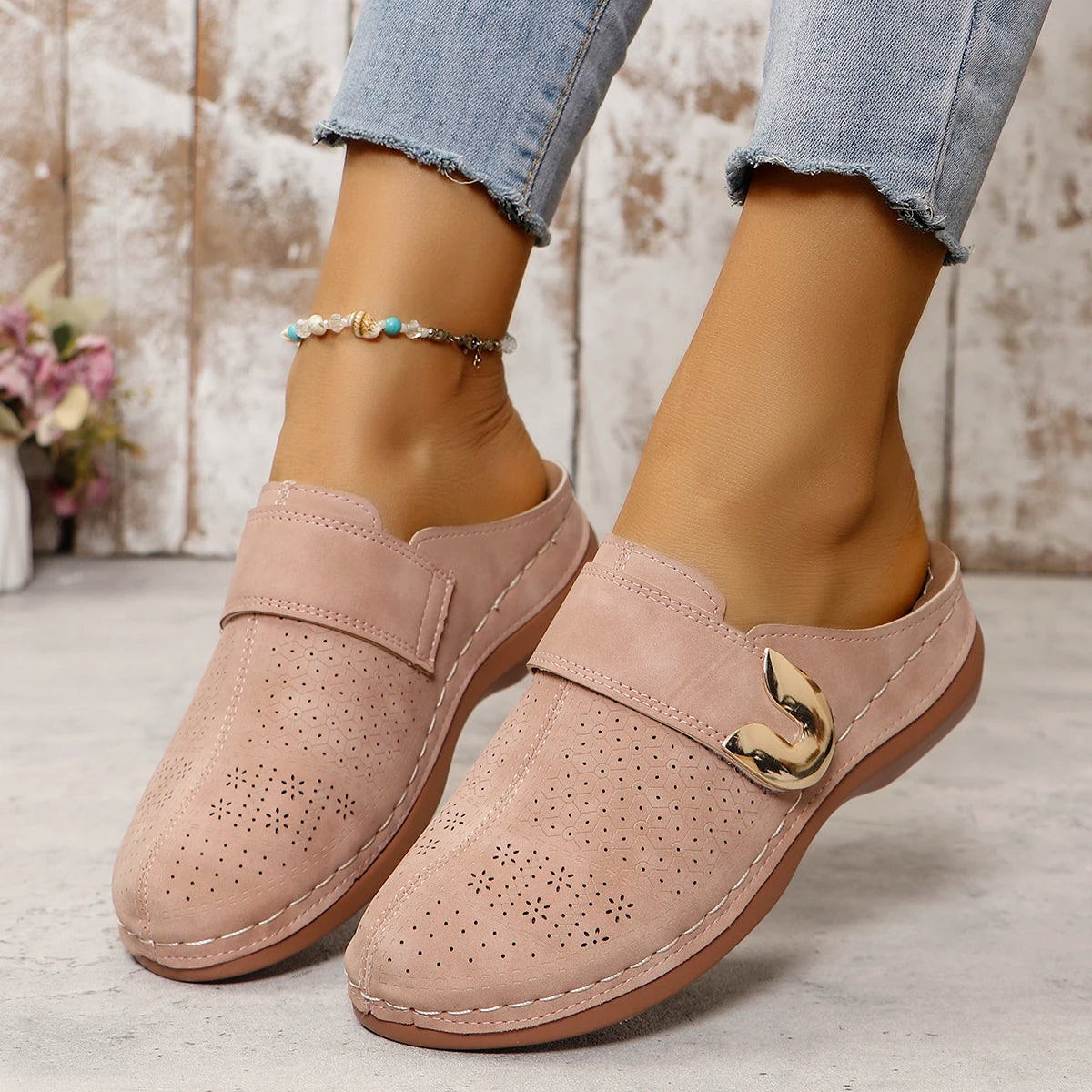 Women's Wedge  Mules Slip-On Platform with Comfort.