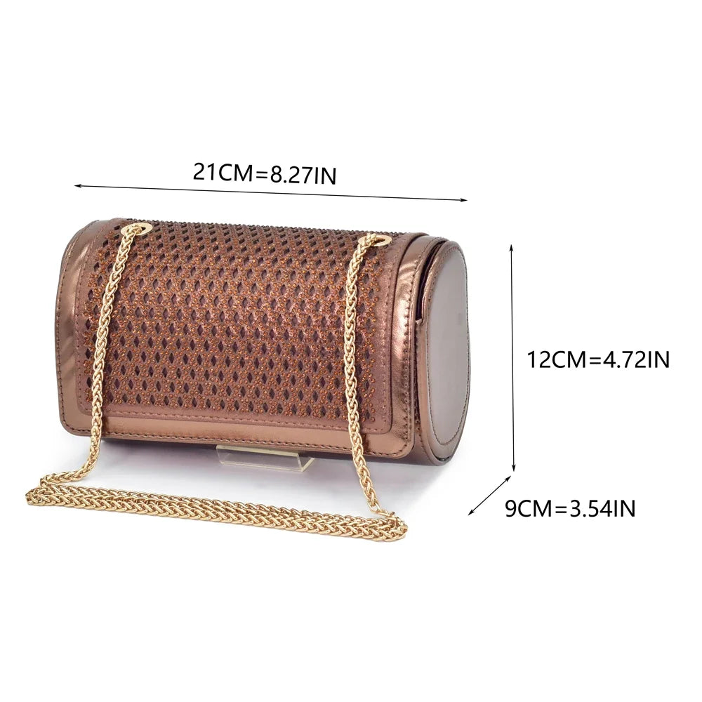 New Arrival Women Italian Shoes and Matching Bag Set Decorated with Rhinestones