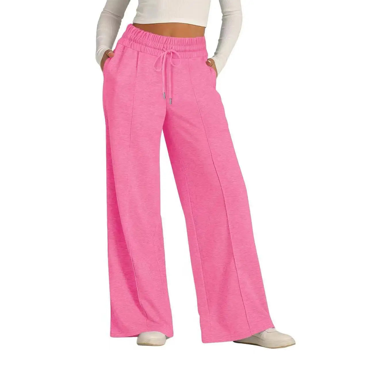 Womens Wide Leg Sweatpants High Waist Baggy Flared Drawstring Athletic Joggers Casual Daily Wear Loose Sporty Wear.  S-2X