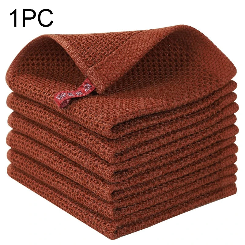 Cotton Rag Honeycomb Grid Dishcloth Towel Soft Absorbent Breathable Quick-drying Dish Cloth Hand Towels For Kitchen Cleaning