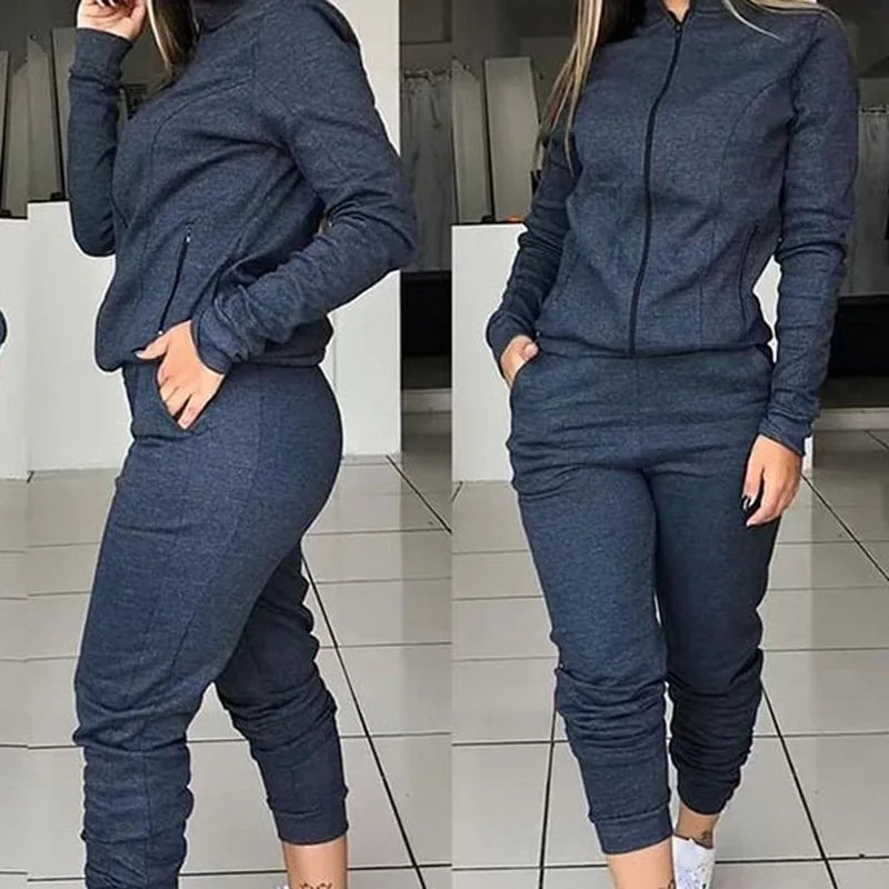 2 Pieces Set Street Snap Recreational two-piece Outfit Sports Set.  S-XL