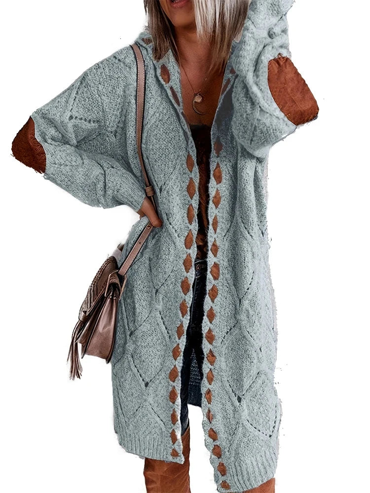 Plus Size Fall and Winter New Women's Hooded Casual Knitted Elegant Loose Sweater