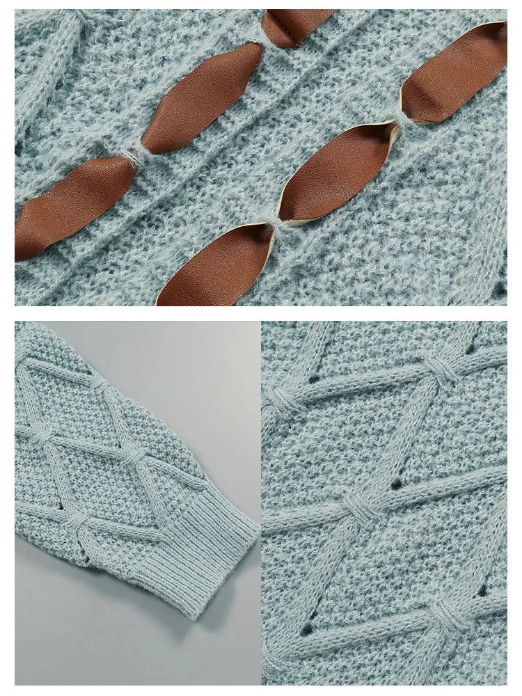 Plus Size Fall and Winter New Women's Hooded Casual Knitted Elegant Loose Sweater