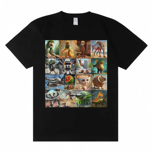 Italian brain rot shirt Brr Brr Patapim Tung Tung Tung Cappuccino ballerina funny T-shirt womens loose-fit T-shirt.  XS-3X