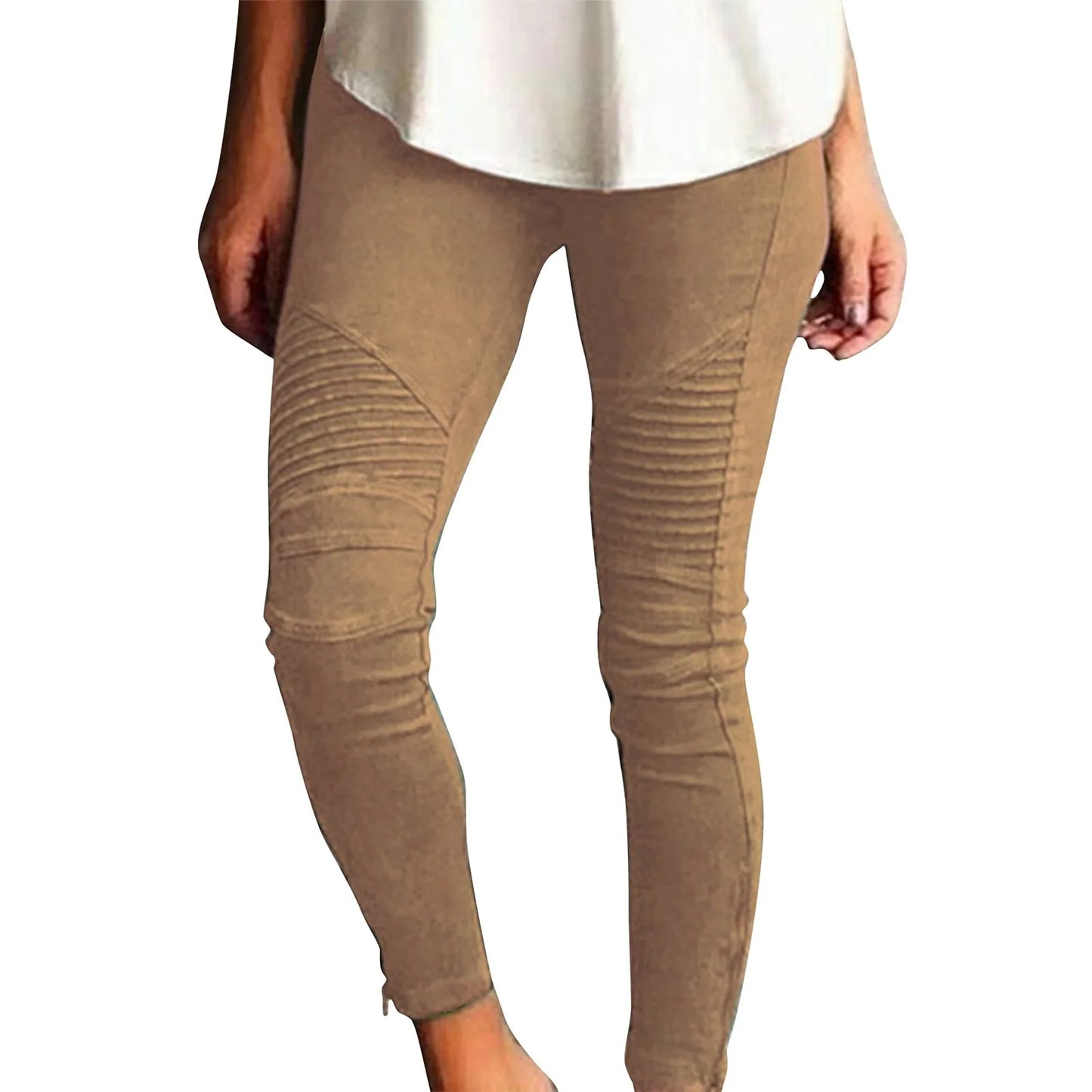 Women's Stretch Pants Casual Striped Decoration Slim Trendy Skinny Straight Leg Pants.  S-5xL