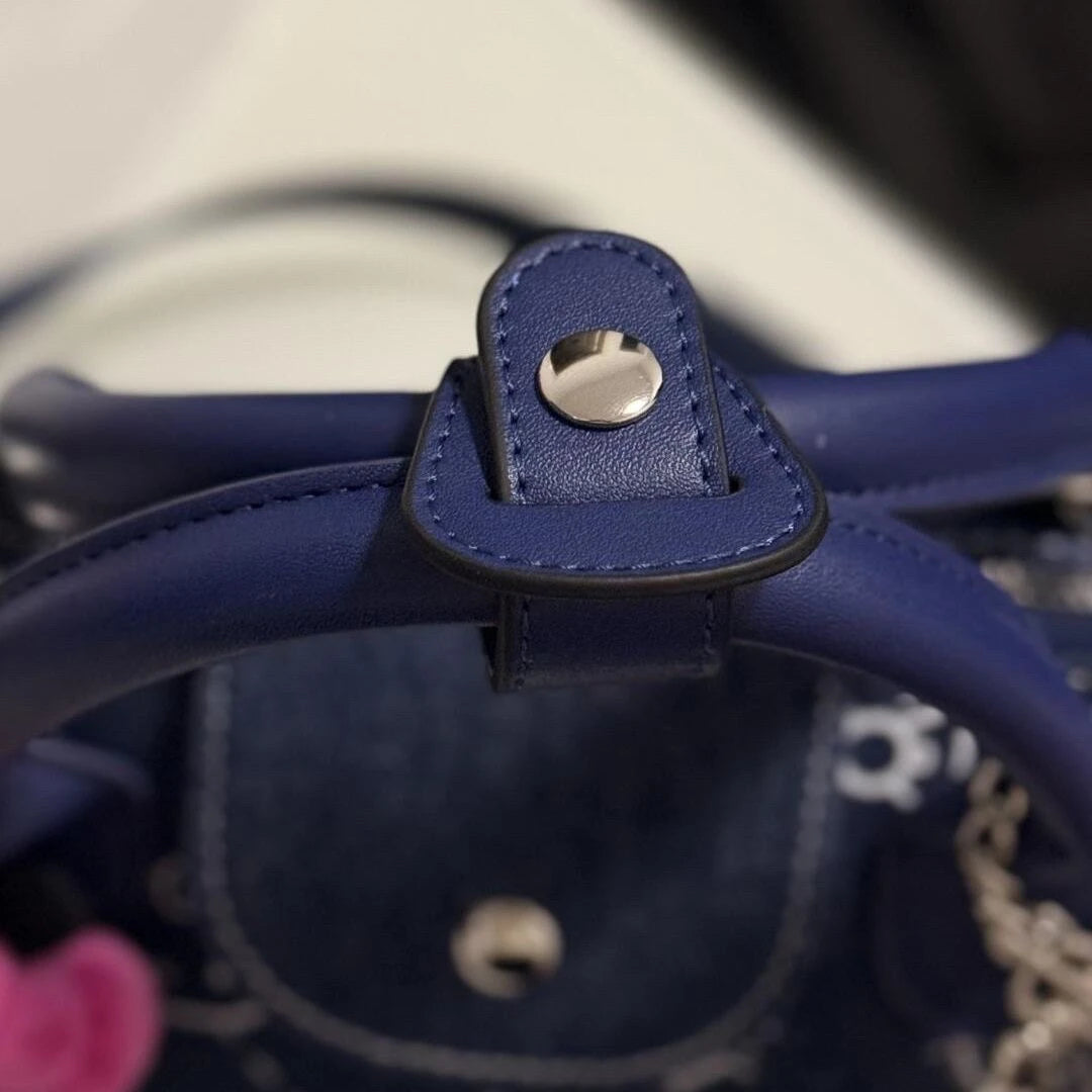 Sanrio Cute Hello Kitty Denim Handbag Cartoon Printed Cross body Bag .
