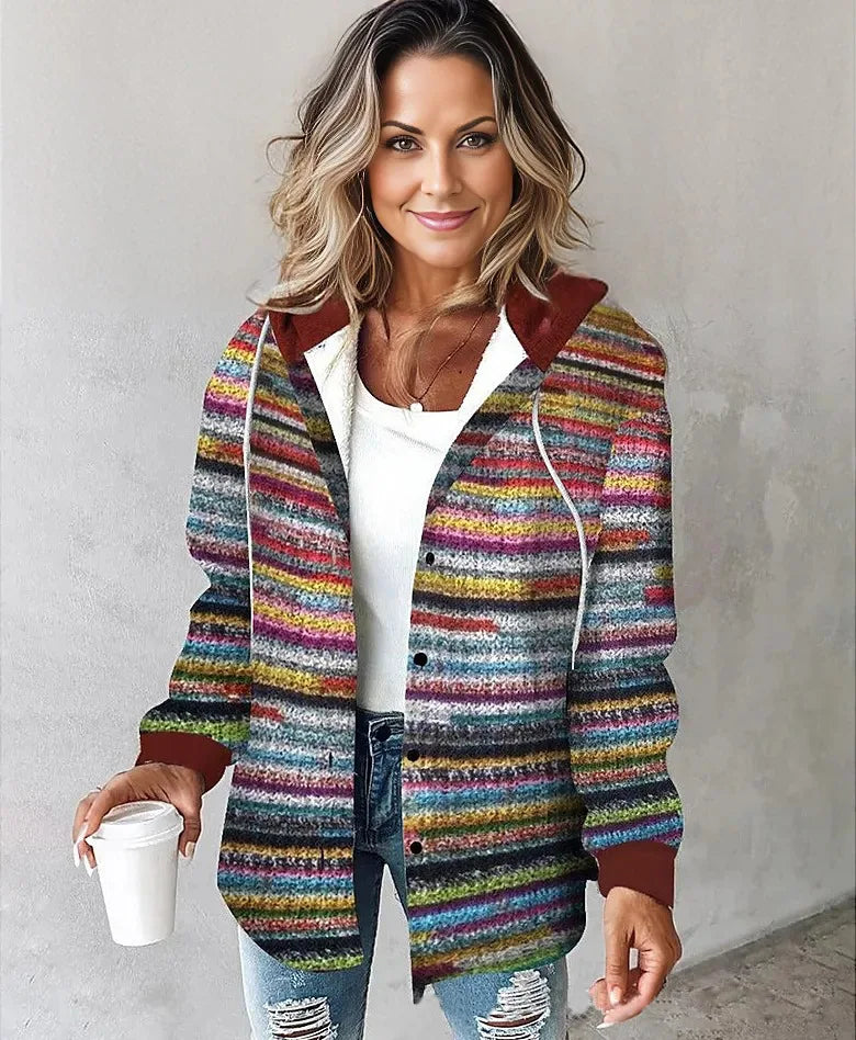 Women's Plaid Style Women's Jacket Hooded Plaid Casual Loose light Jacket.  S-3x