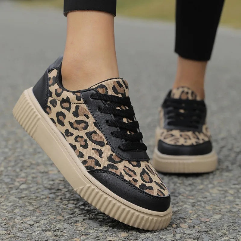 Outdoor Women Walking Shoes Shoes PU Leather Lace-Up Breathable Casual Sneaker