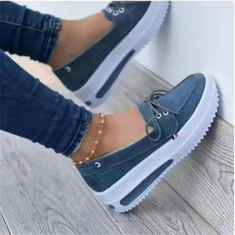 Platform Women's Sneakers Fashion Casual Comfortable Slip on Flat Vulcanized Shoes
