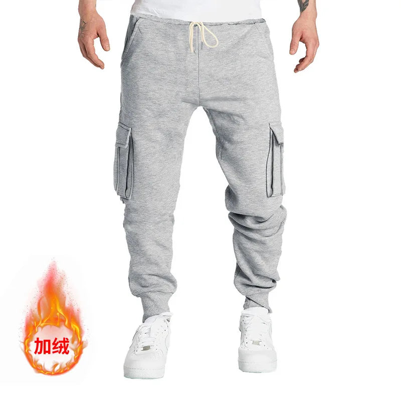 Men Cargo Pant Spring Skinny Pockets Casual Sports Drawstring Pant.  S-3X