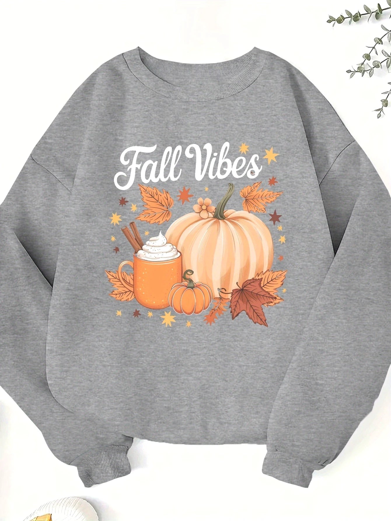 Autumn Printed Women's  Round Neck Fashion Pullover.  S-3X