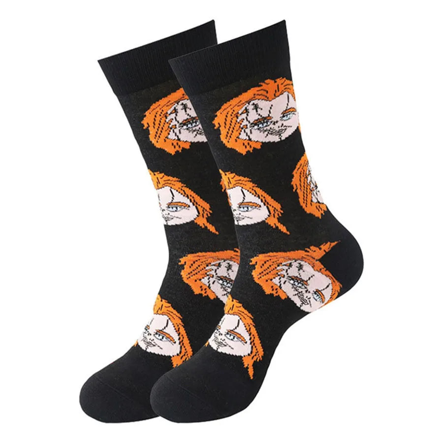 cartoon gamers anime socks men women crew socks Christmas Halloween novelty funny happy crazy street style skate socks