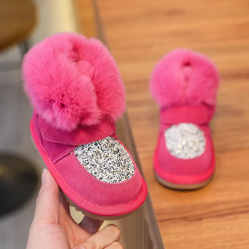 Quality Toddler Baby Plush Warm First Walkers 0-3years Infant Kids Soft Bottom Non-slip
