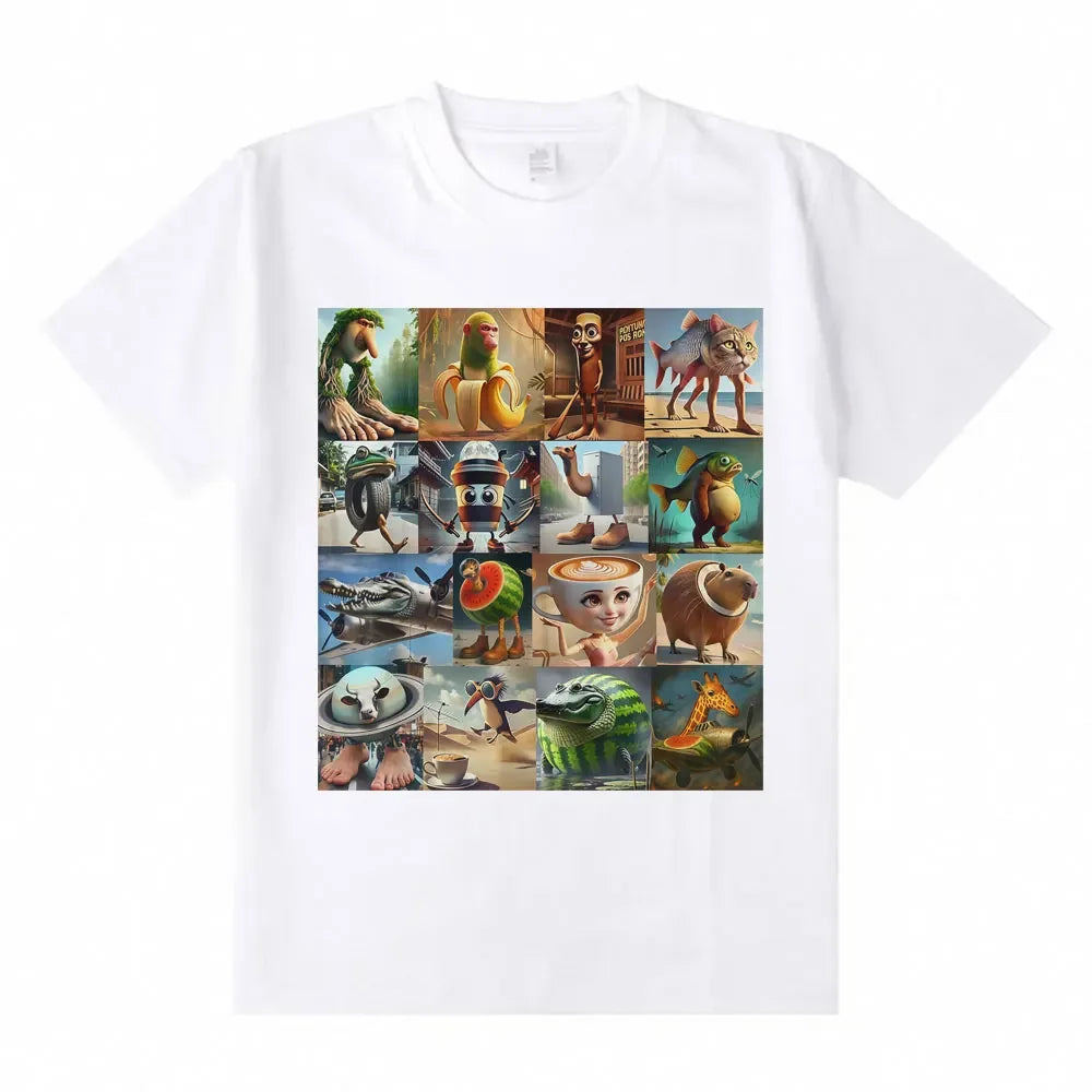 Italian brain rot shirt Brr Brr Patapim Tung Tung Tung Cappuccino ballerina funny T-shirt womens loose-fit T-shirt.  XS-3X