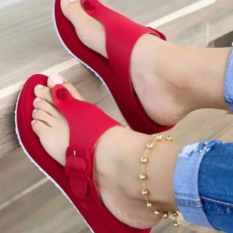 Belt Buckle Casual Solid Colour Platform Sandals .