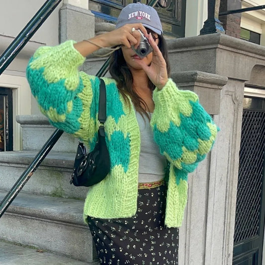 Women Oversized Cardigan /Sweater Long Sleeve Chunky Knit.