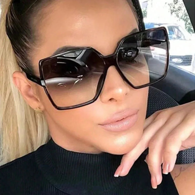 Oversize Square Sunglasses Women Retro Fashion Personality Gradient Black Female Outdoor Shades