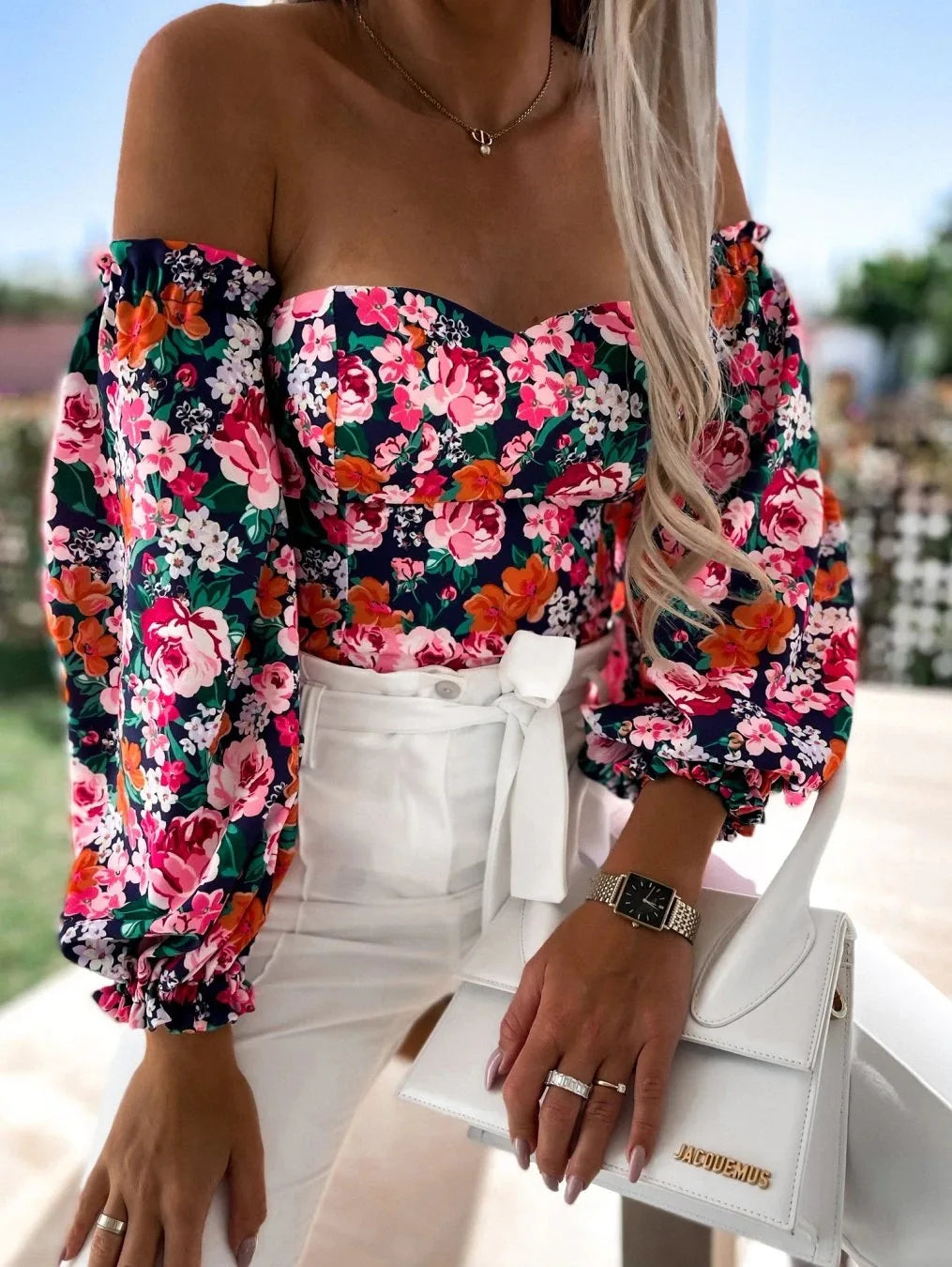 Women Elegant Blouse Spring Summer Casual Long Sleeve V Neck Blouse