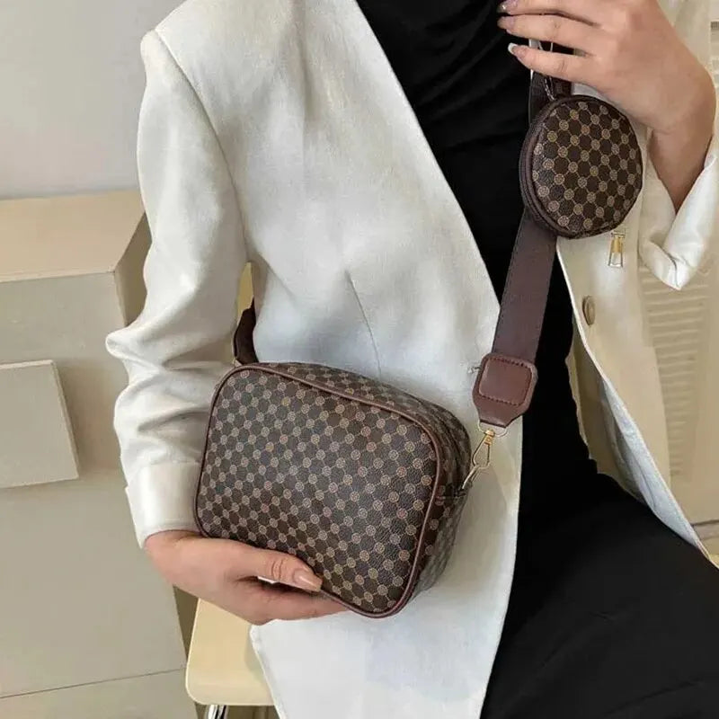 Vintage Fashion Handbag Soft PU Leather Shoulder /Crossbody Tote Bag