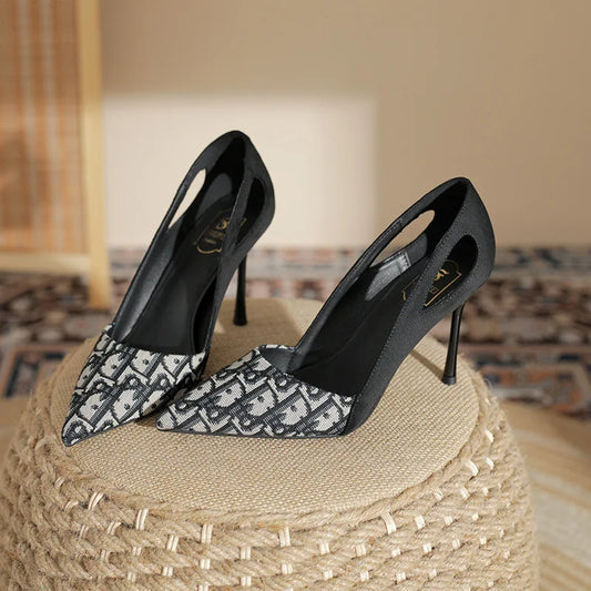 Embroidered Ladies Fashion Pointed Heeled 2025 New Luxury Heeled Women's Shoes