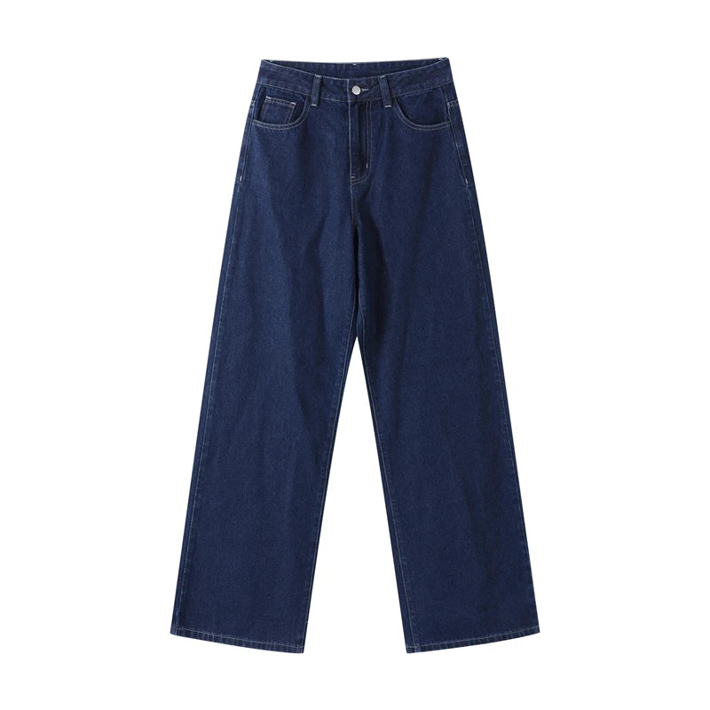 Chic Denim Lapel Jacket Long Pant Woman's Set Retro Single Breasted Jackets With Belt Straight Trouser Sets Lady Classic Outfits.   S-L