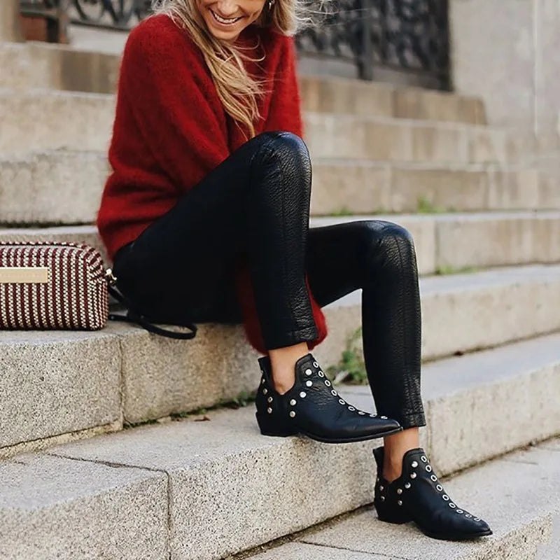 Designer Women's Ankle Boots High Quality Pointed Trendy 2025 New Ankle Boot