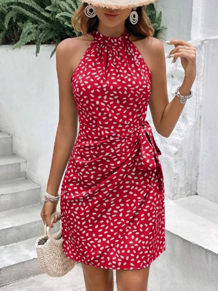 Above The Knee Women's Sleeveless Summer Vacation, Party Dress.  S-2XL